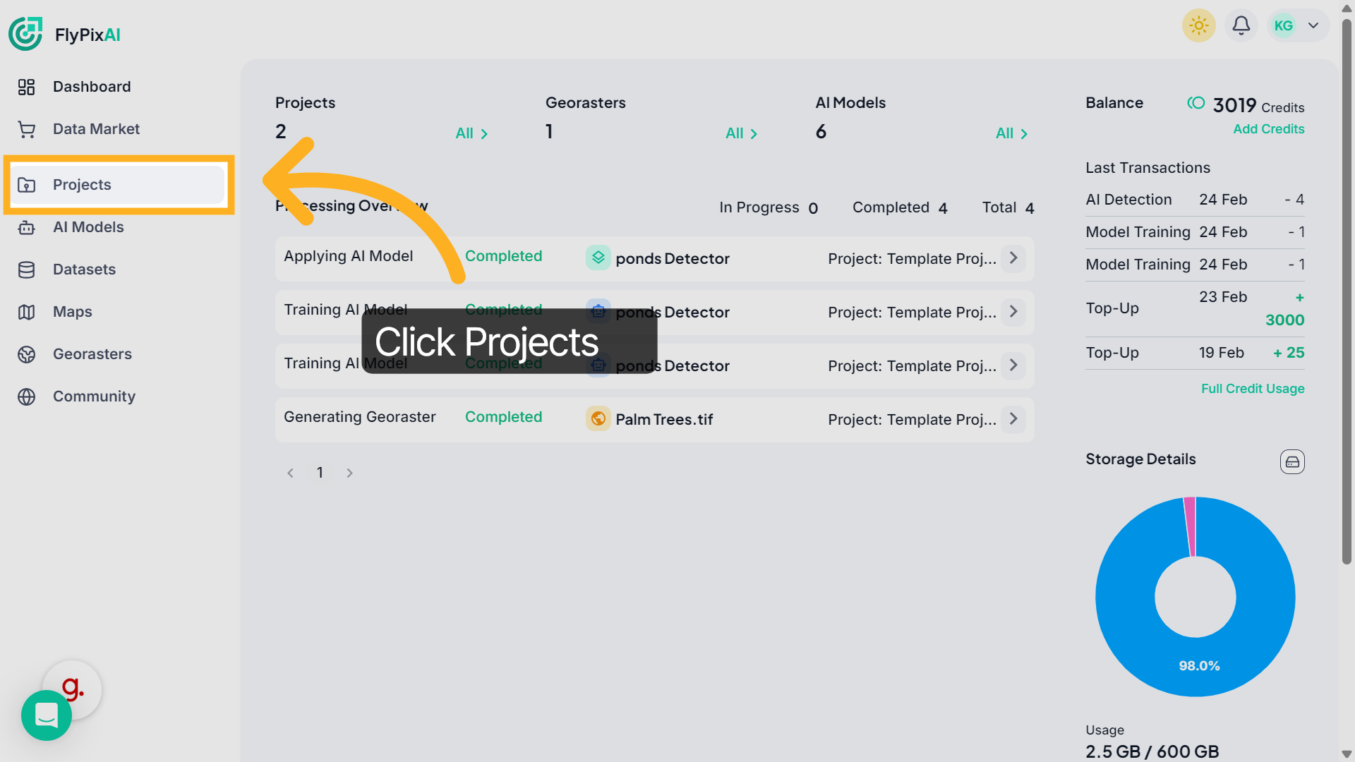 Access Projects Section
