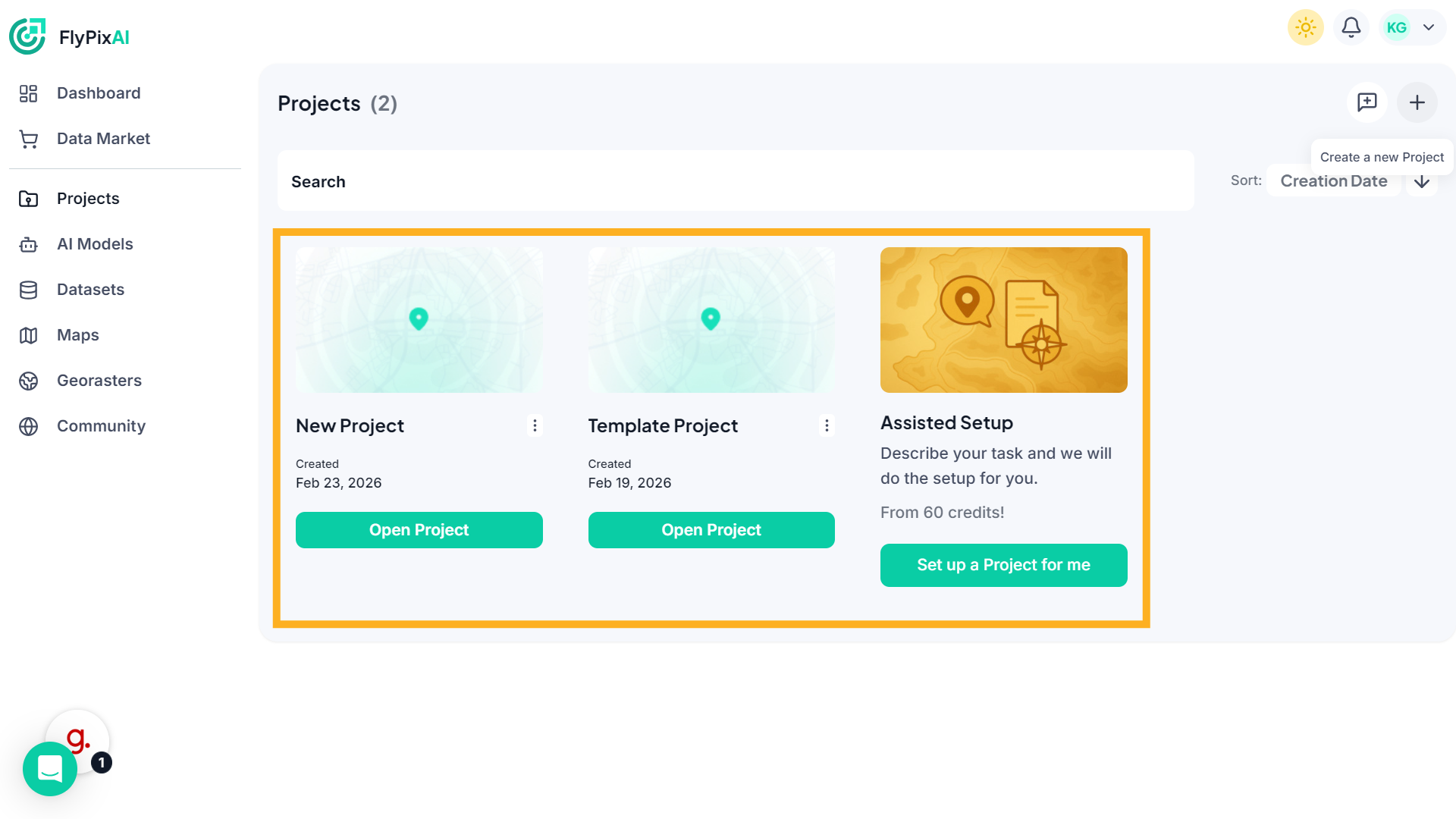 View Projects Page