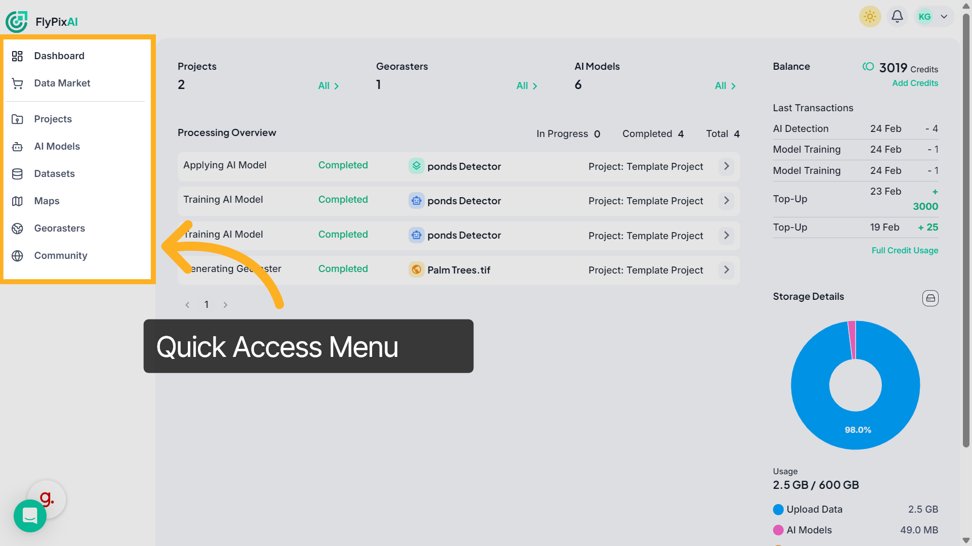 Quick Access Menu