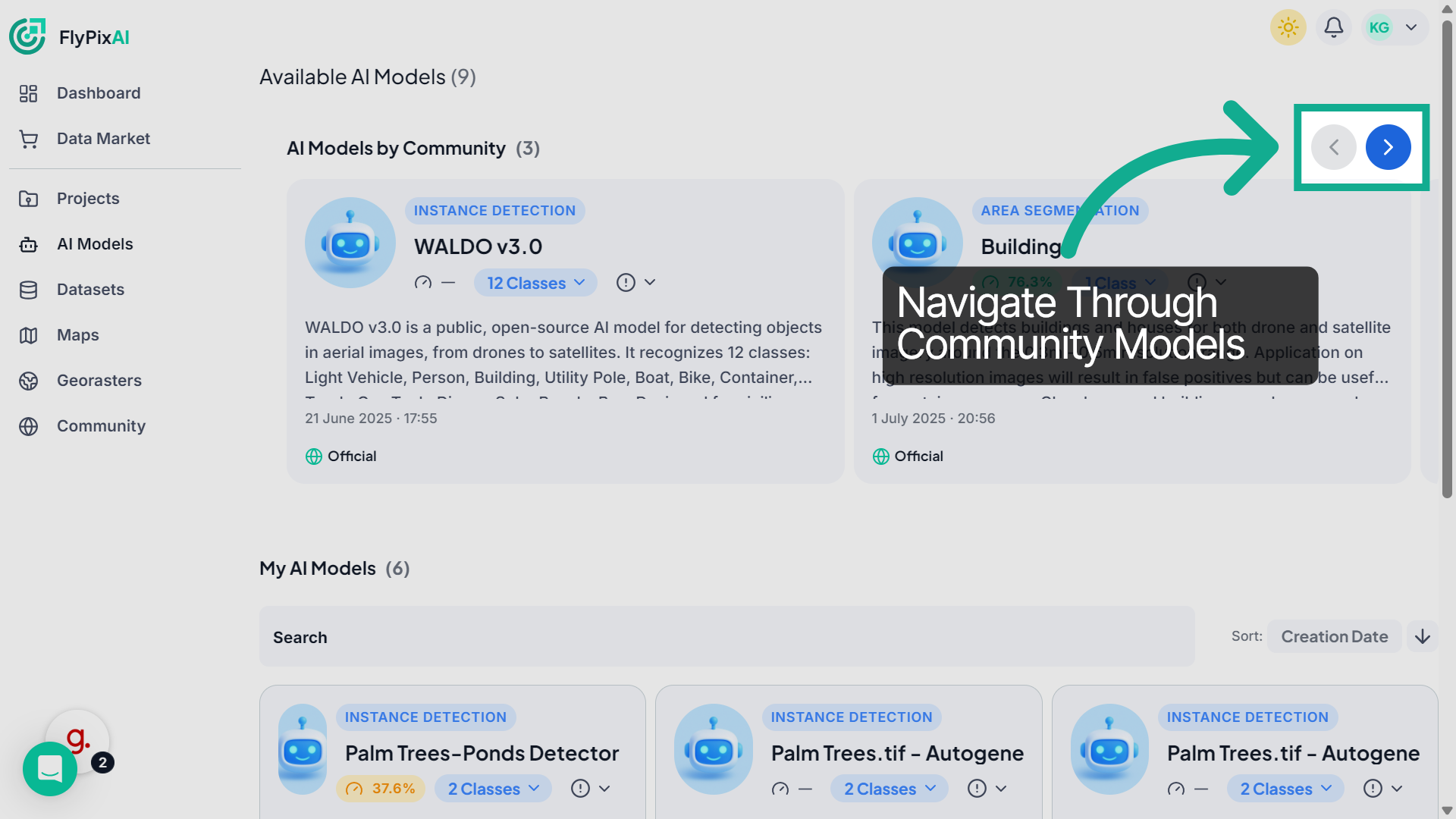 Navigate Model List