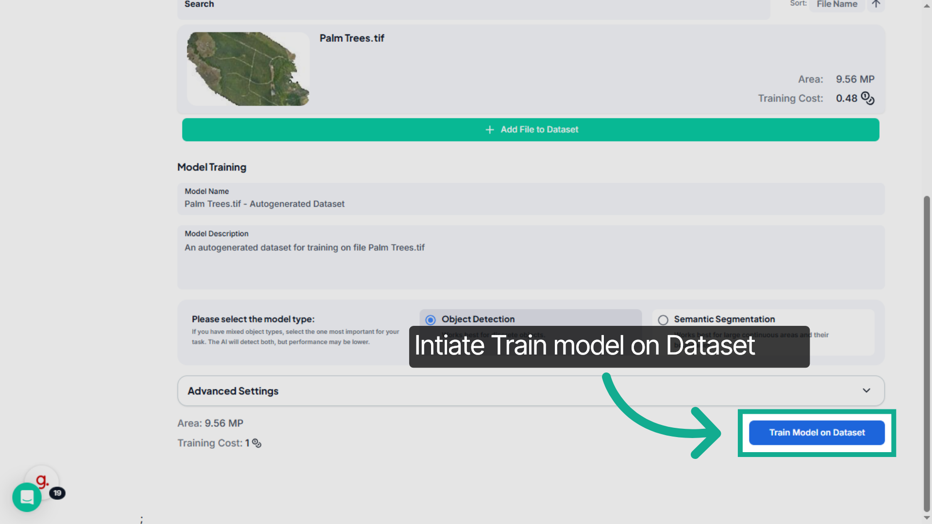 Initiate Model Training