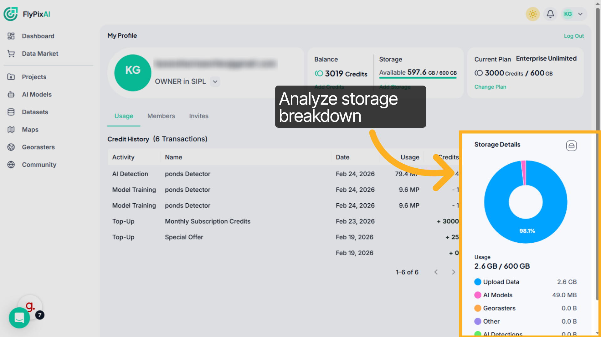 Inspect Storage Usage Details