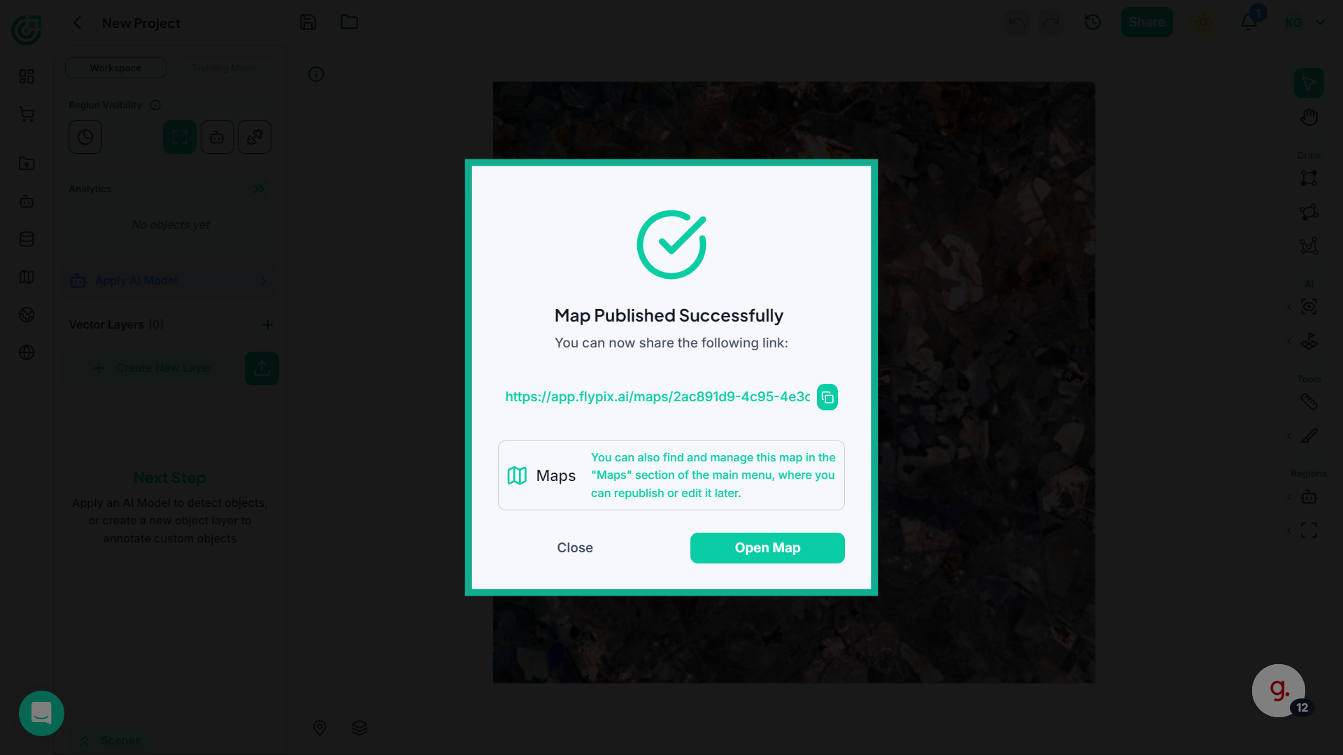 Confirm Map Publication