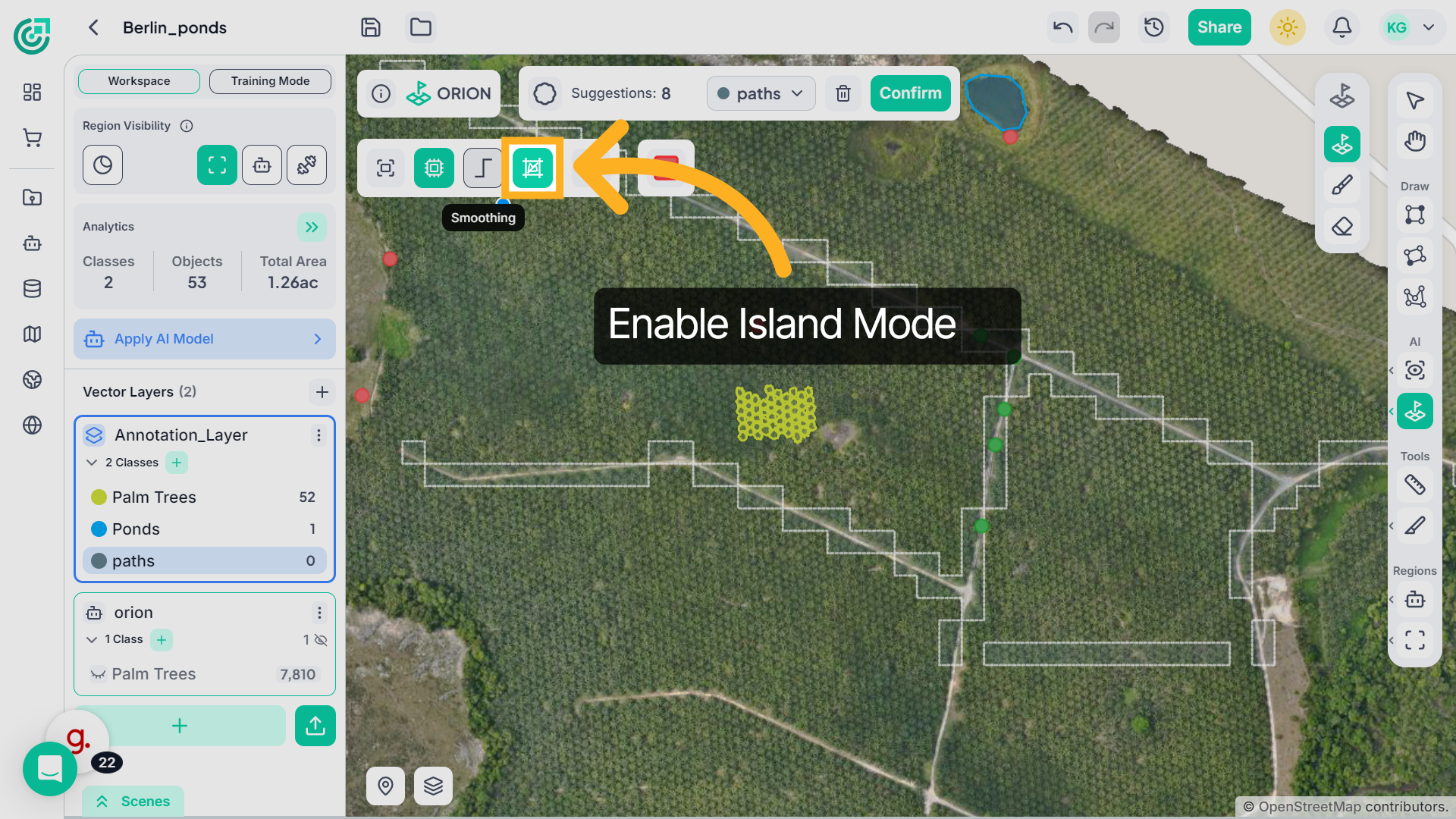 Island Mode – Remove Islands