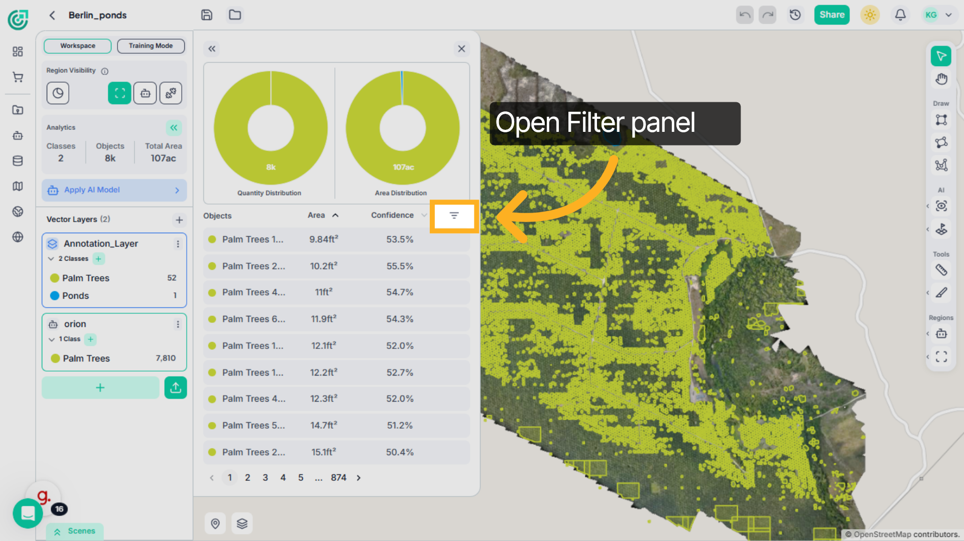 Open Filter Panel