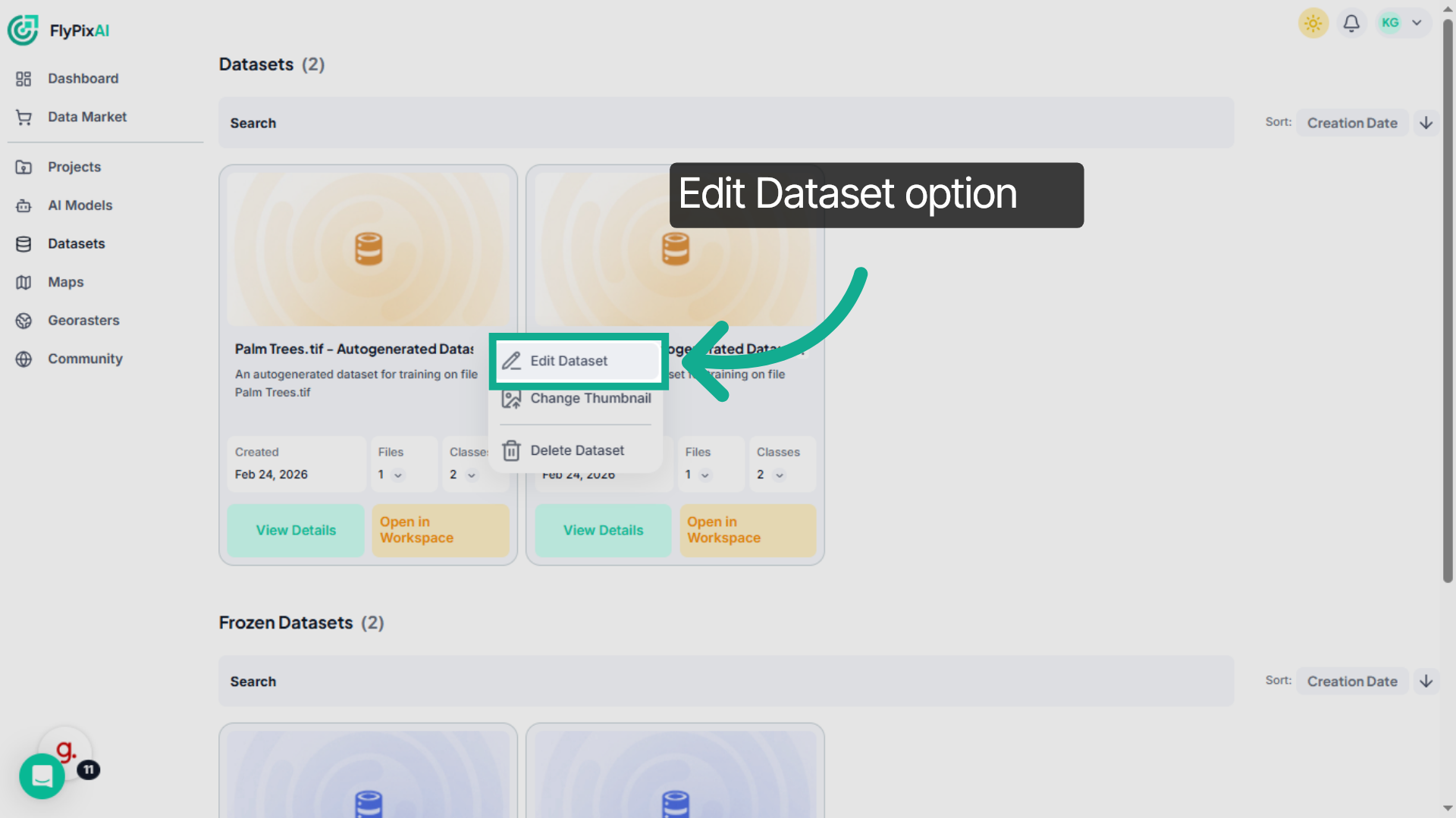 Enter Dataset Edit Mode