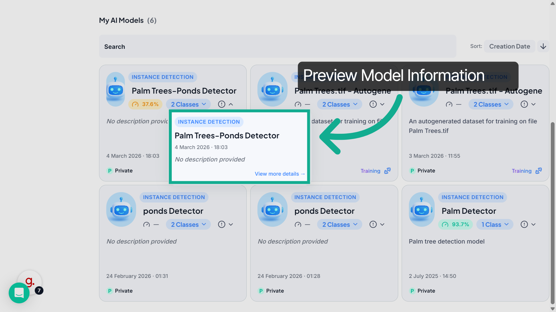 Preview Model Information