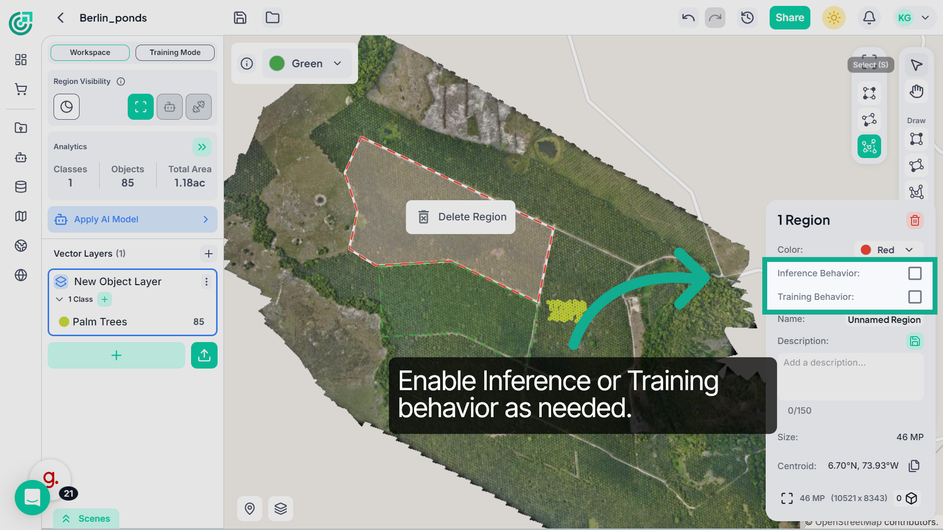 Assign Region to a Behavior