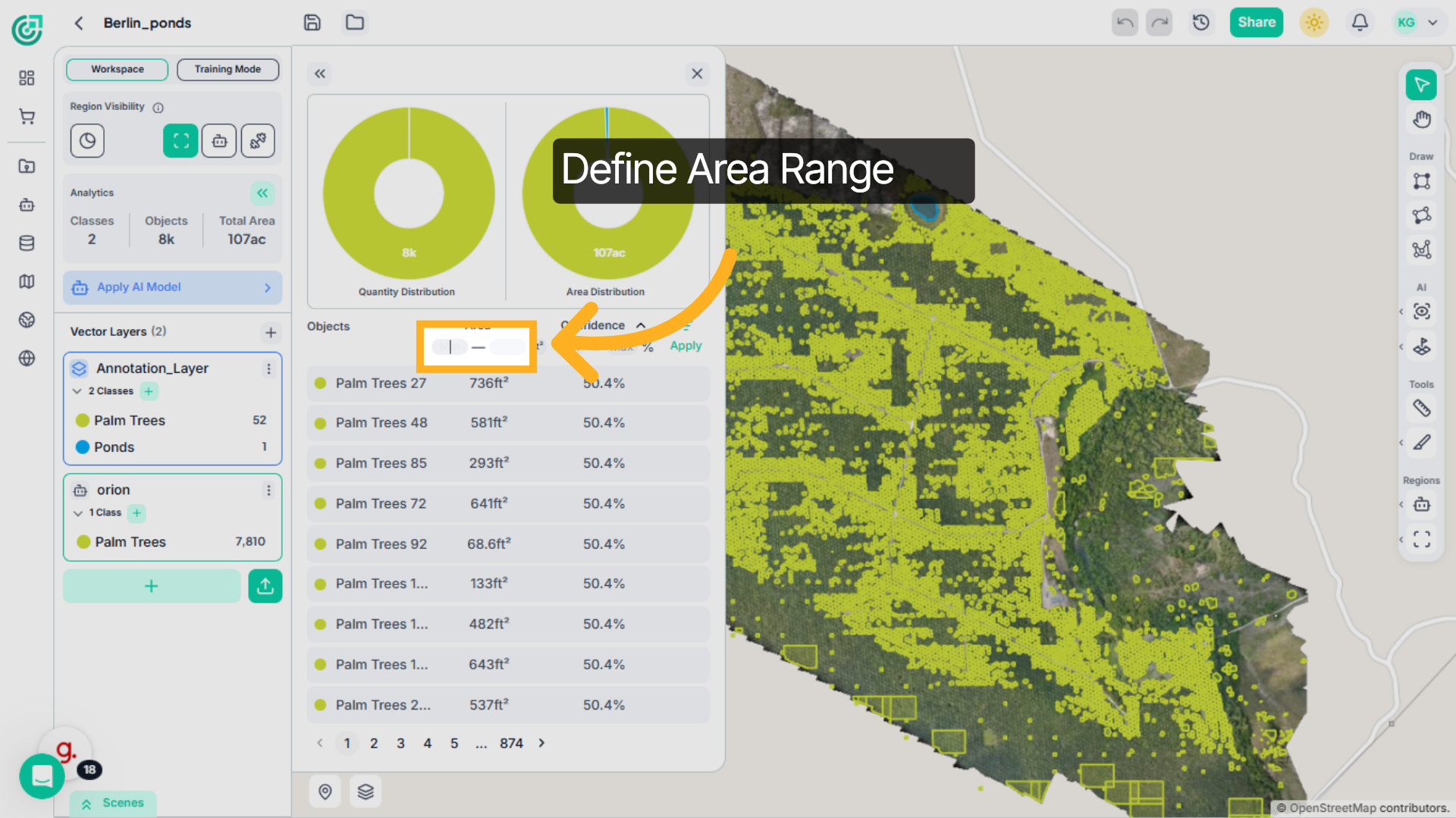 Define Area Range