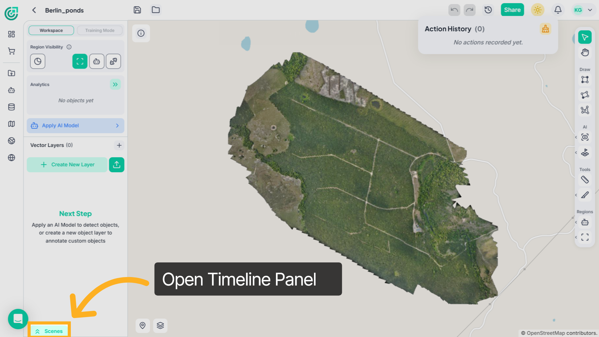 Open Timeline Panel