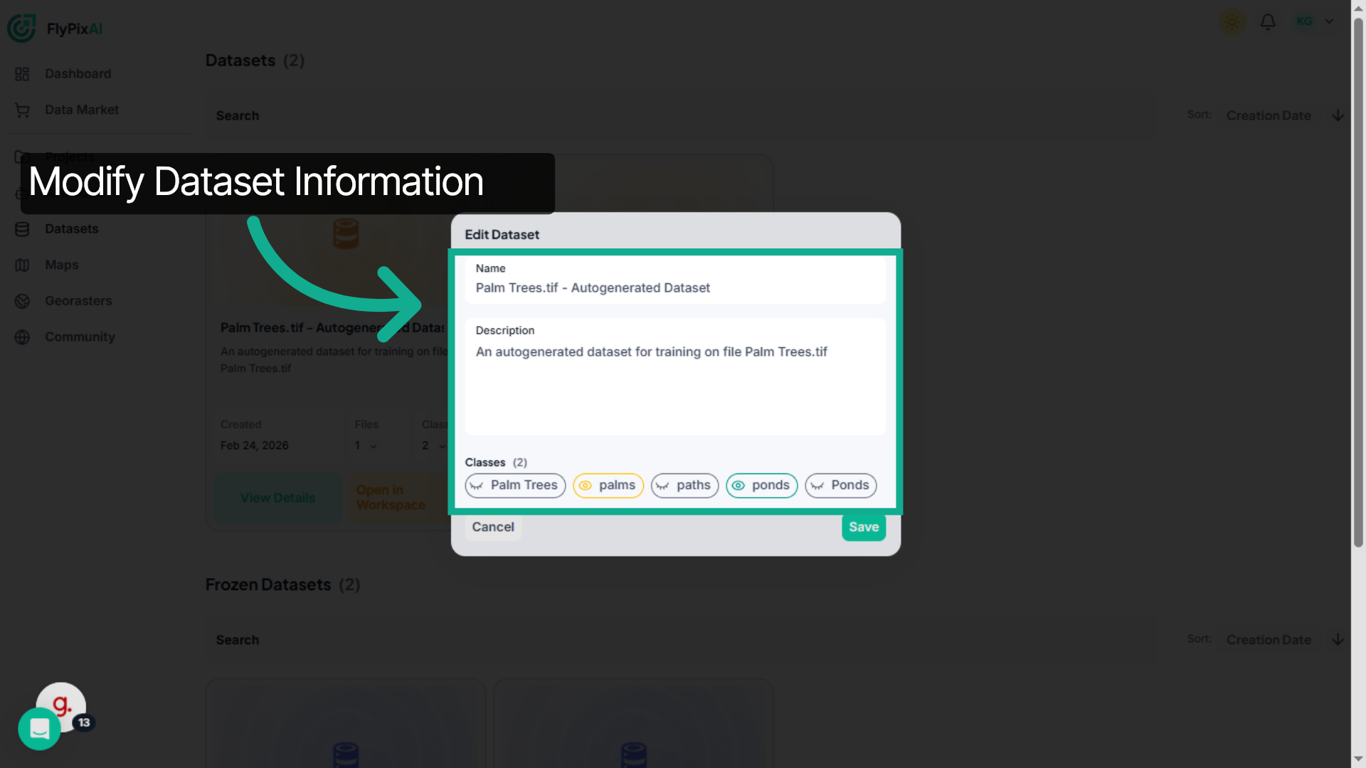 Modify Dataset Information