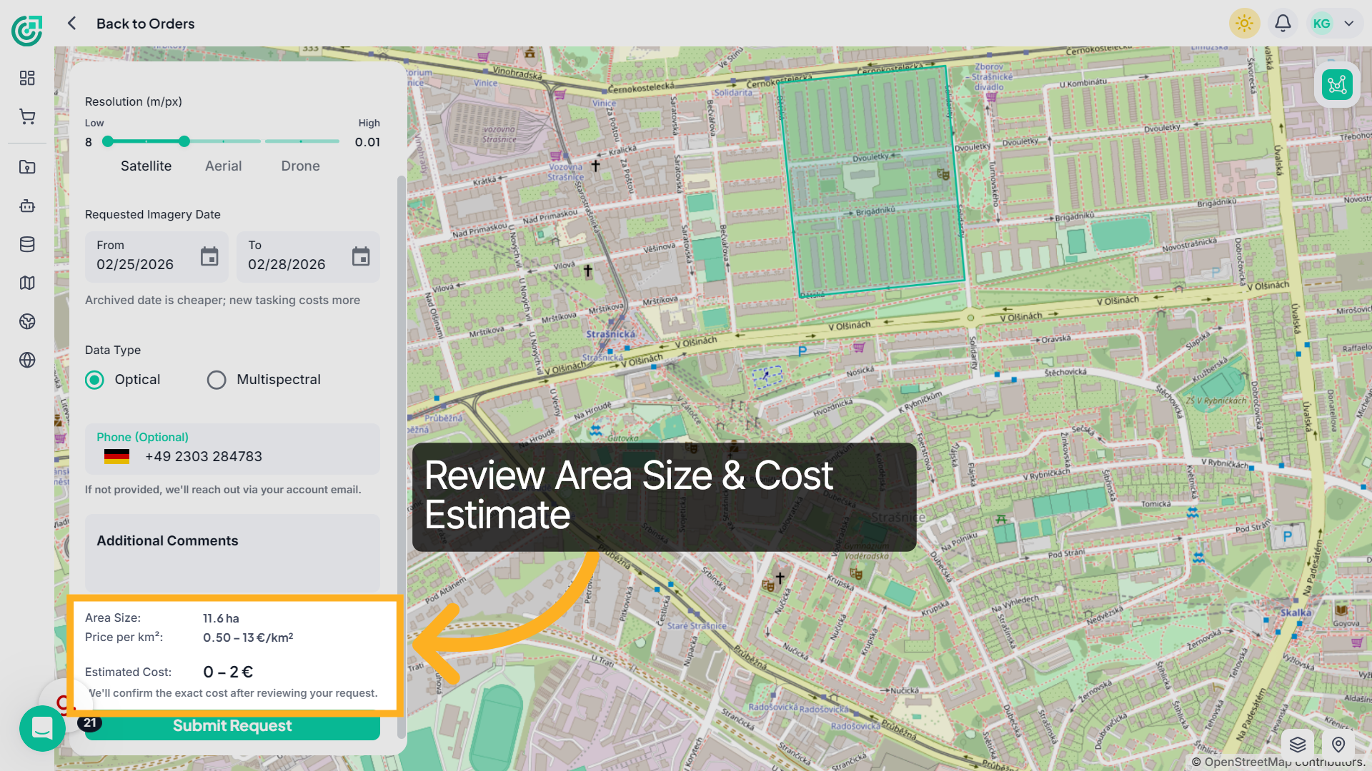 Review Area and Estimated Cost