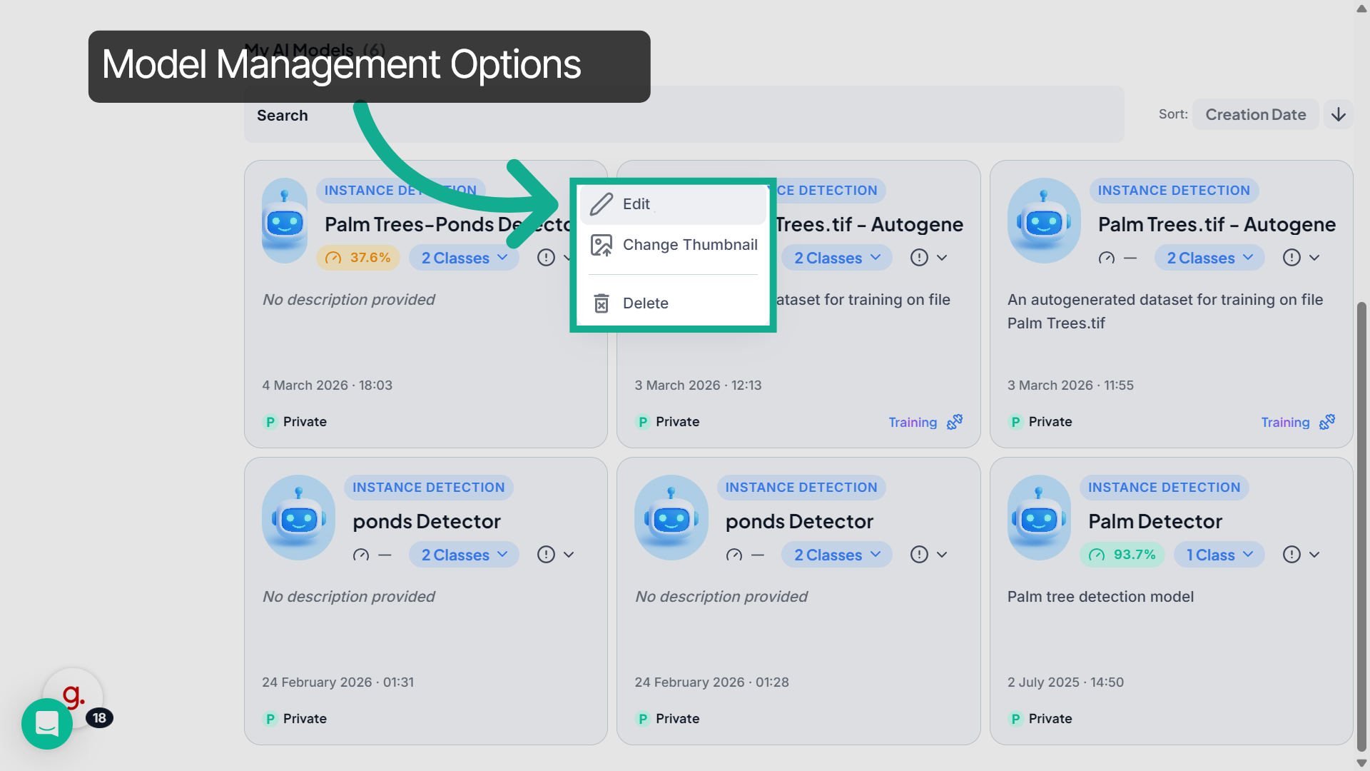 Manage Model Settings