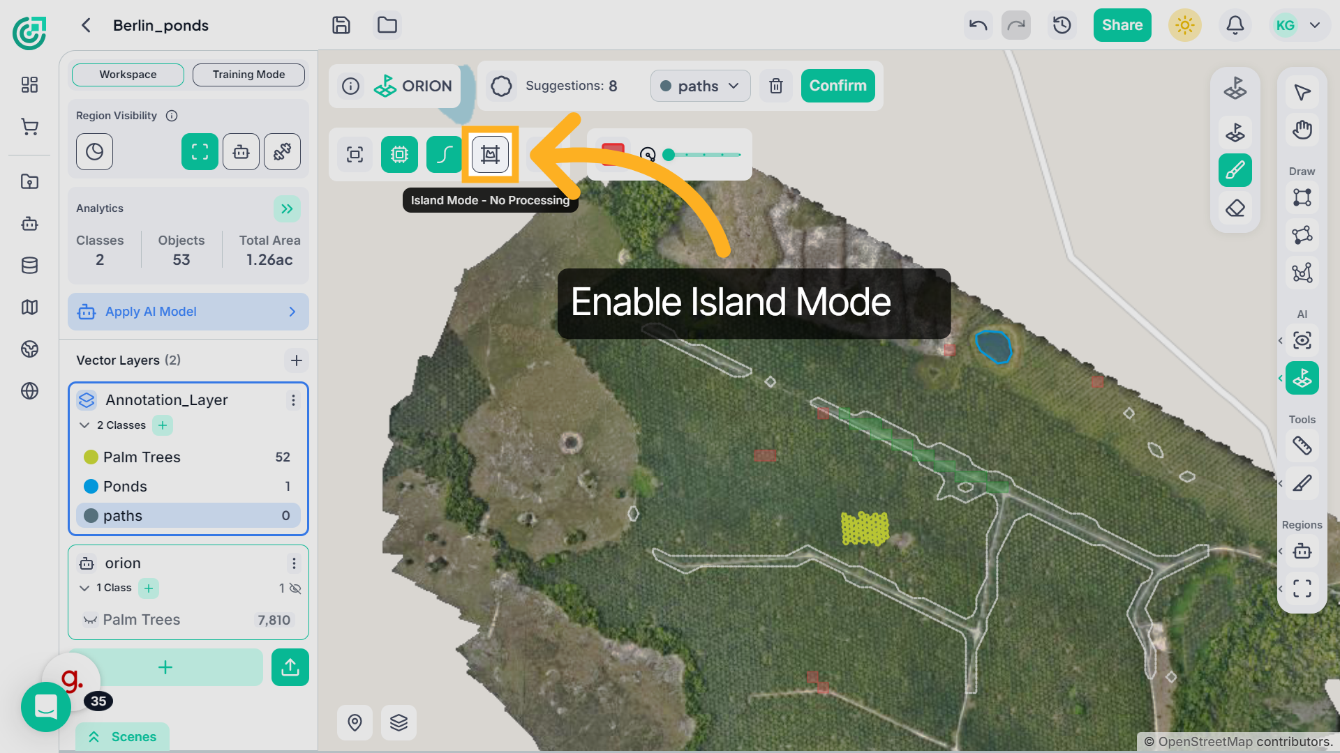 Island Mode – Remove Islands