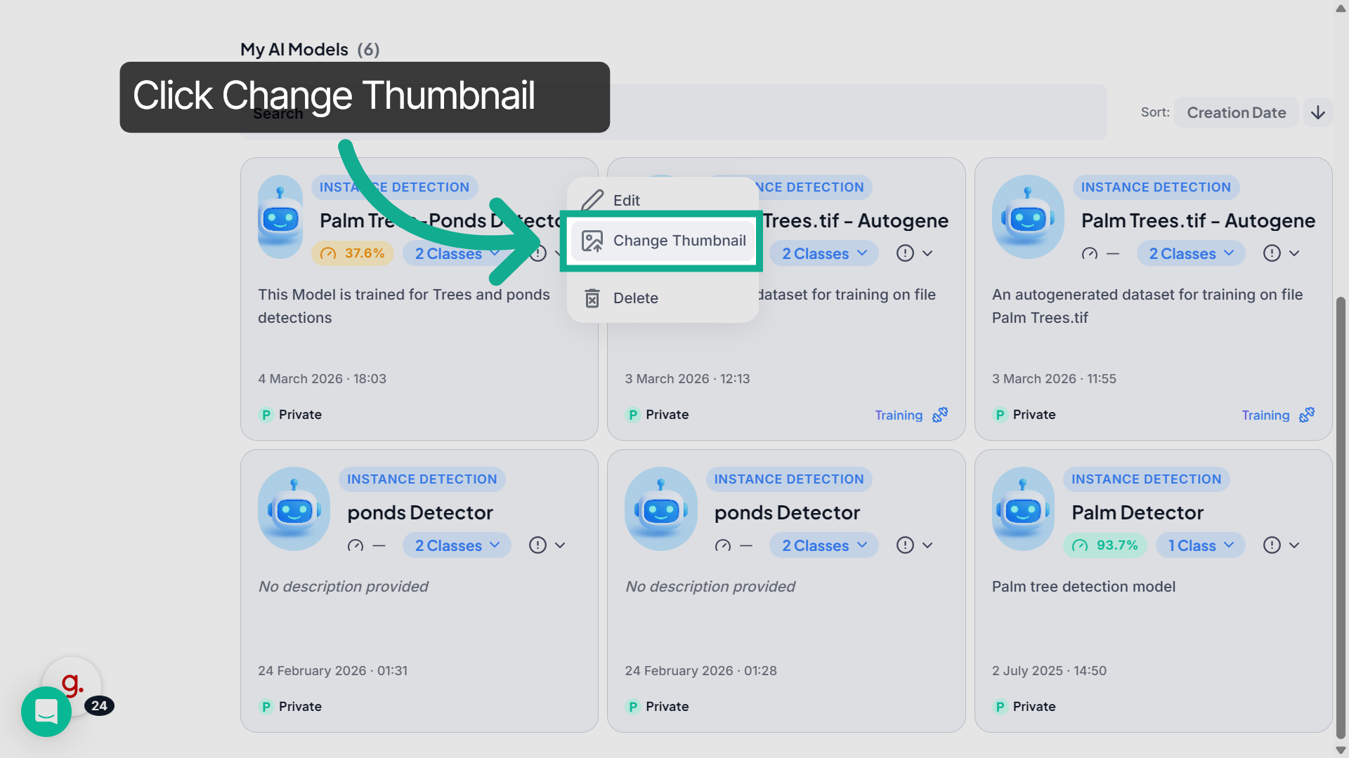 Change Model Thumbnail