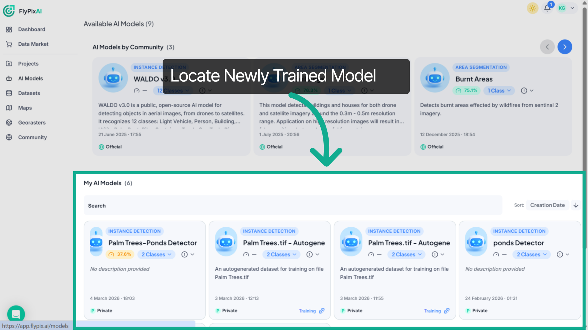 Locate the Created Model
