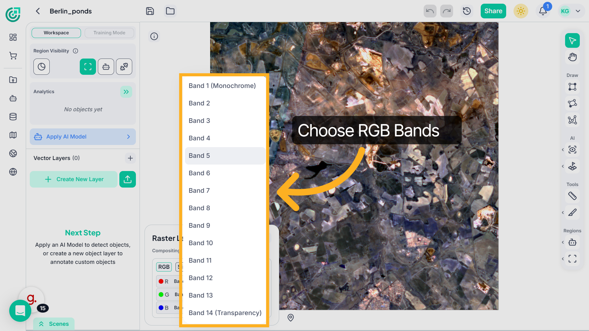 Choose Bands for RGB Channels