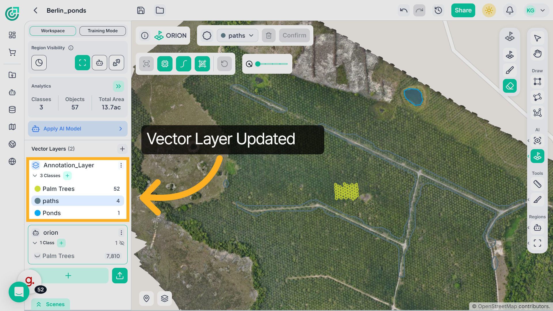 Vector layer update