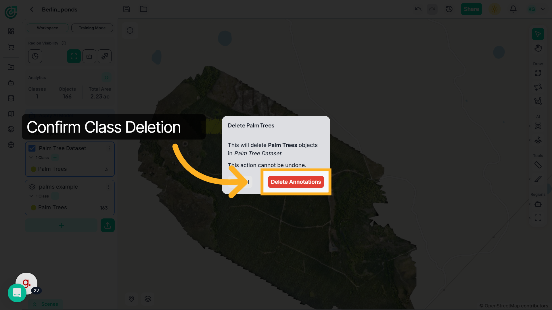 Confirm Class Deletion
