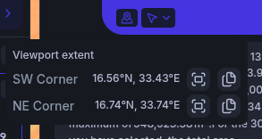Position context chip popover showing viewport corners