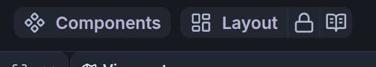 The Components button beside the Layout menu, the lock, and the documentation button
