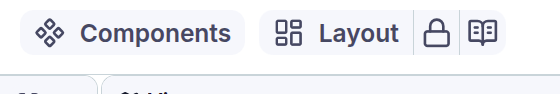 The Components button beside the Layout menu, the lock, and the documentation button